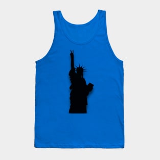 Statue of Liberty Silhouette Peace Sign Tank Top